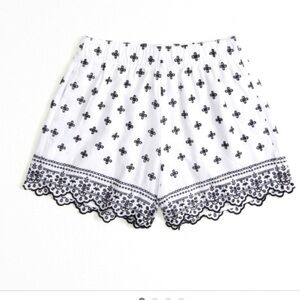 Abercrombie Black and White Embroidered Shorts